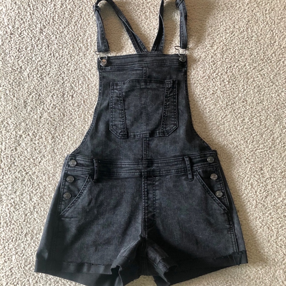 Abercrombie & Fitch black denim overalls